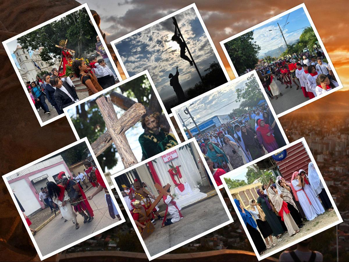 Viacrucis en Honduras: Jóvenes y adultos reviven el sacrificio de Jesús en Viernes Santo
