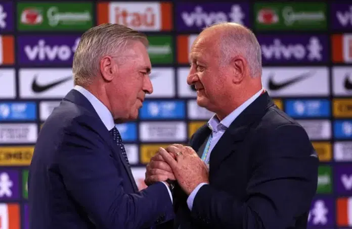 Ancelotti y Scolari se reúnen en entrenamiento de Brasil previo a Panamá