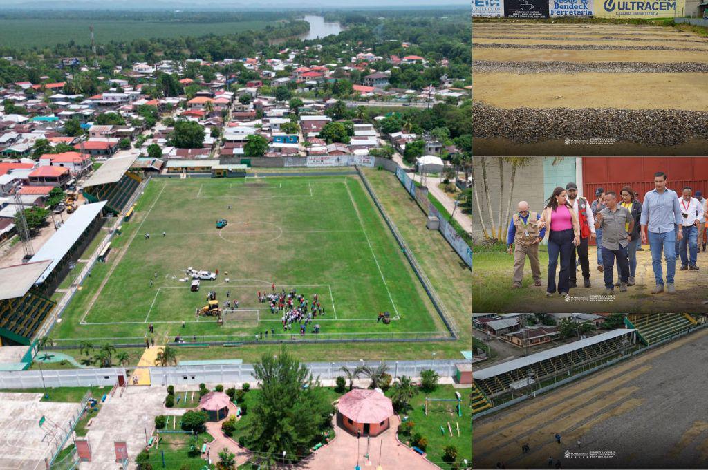 CONDEPOR supervisa progreso en la remodelación del Estadio Humberto Micheletti en El Progreso